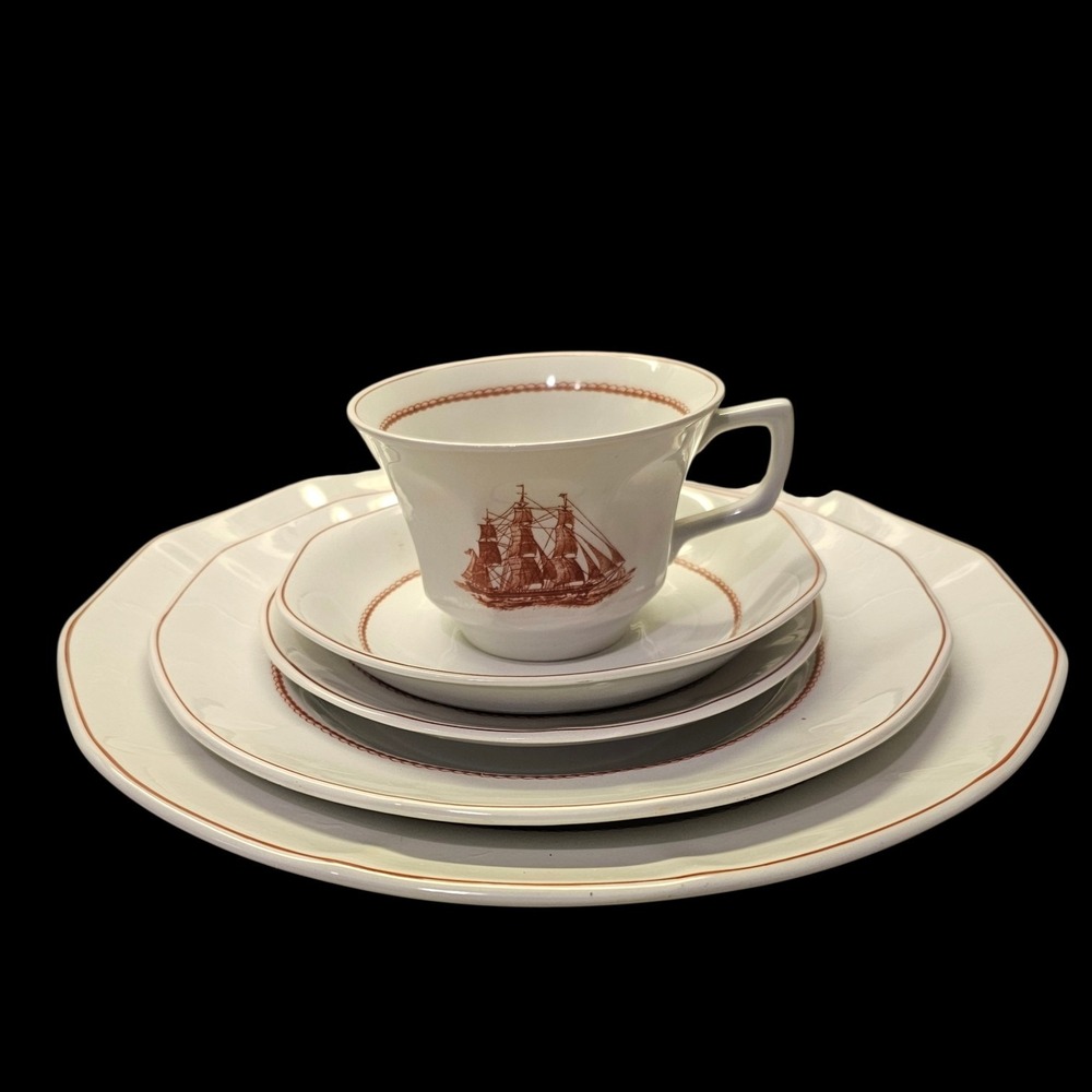 Wedgwood Flying Cloud Rust china, LOT of THREE SETTINGS 5-Piece, $130 for ALL